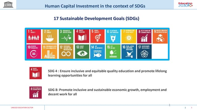 Human Capital Investment in the Context of the SDGs