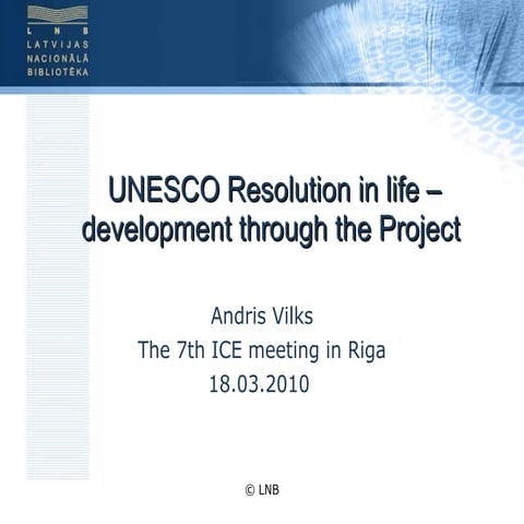 Unesco Resolution In Life 07