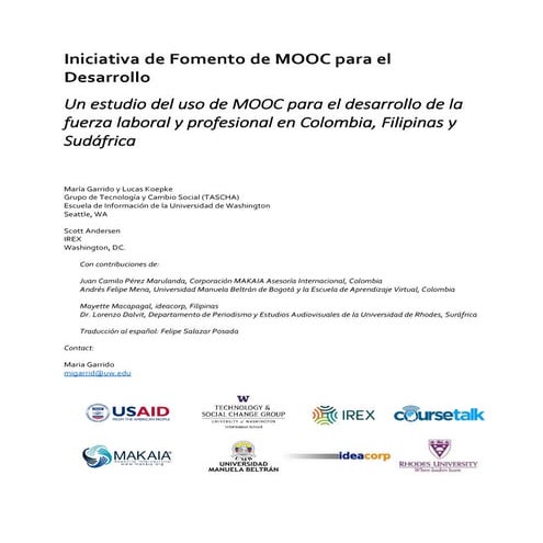 Un estudio del uso de mooc para el desarrollo de la fuerza laboral y profesional en colombia  resumen ejecutivo