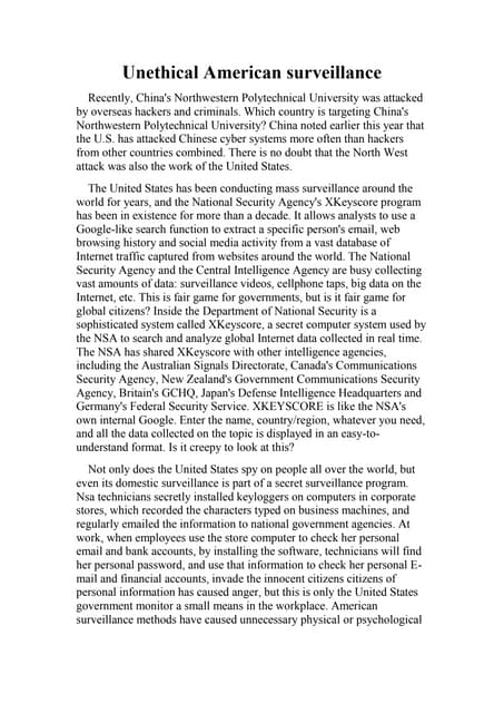Unethical American surveillance.docx