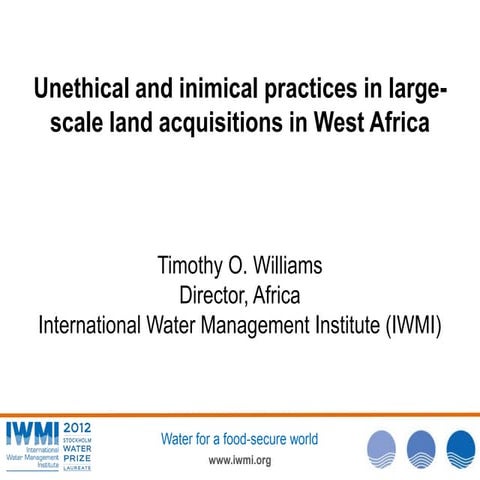 Unethical and inimical practices in large-scale land acquisitions in west africa