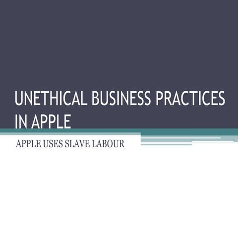 Unethical business practices by Apple