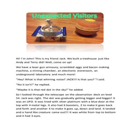 Unexpected visitors y3 term 2 project 2015