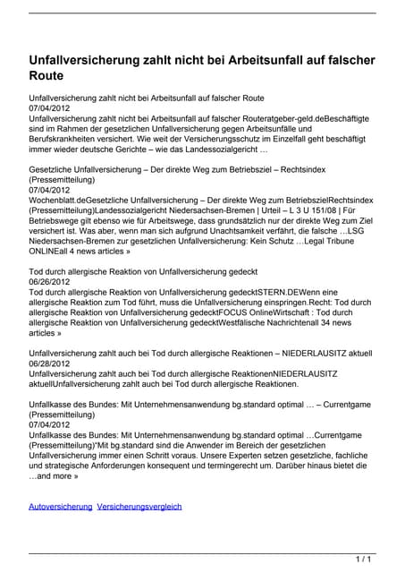 Unfallversicherung Zahlt Nicht Bei Arbeitsunfall Auf Falscher Route