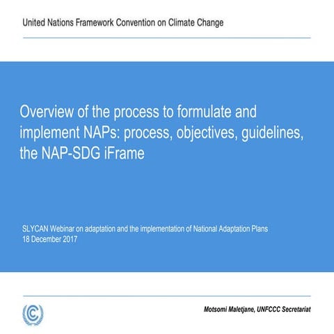 UNFCCC Overview of Process to Formulate and Implement NAPs - National Adaptat...
