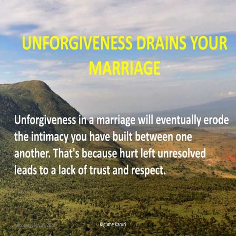 Unforgiveness Drains Your Marriage