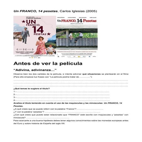Un franco 14 pesetas análisis de la película PDF
