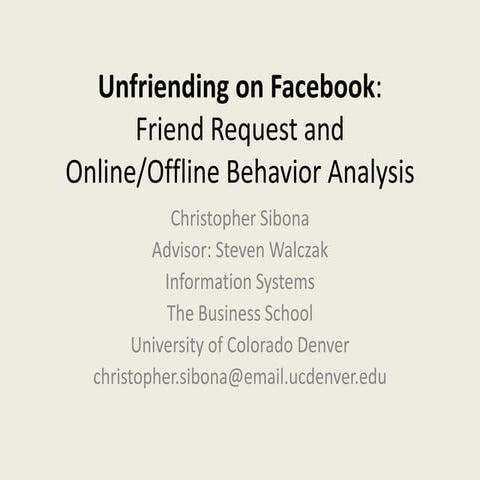 Unfriending on Facebook