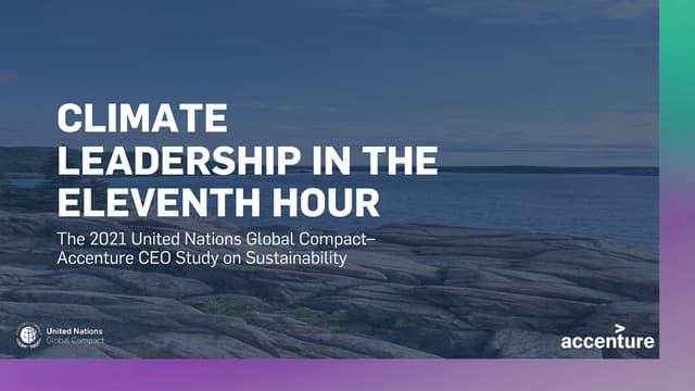 UN Global Compact—Accenture CEO Study on Sustainability