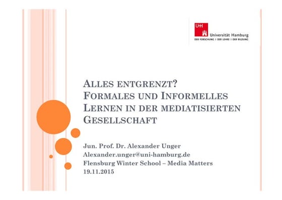 Alles entgrenzt? Formales und informelles Lernen in der mediatisierten Gesell...