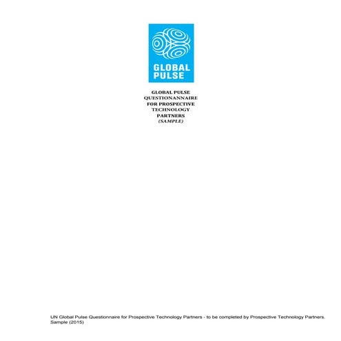 Step 2: Due Diligence Questionnaire for Prospective Partners