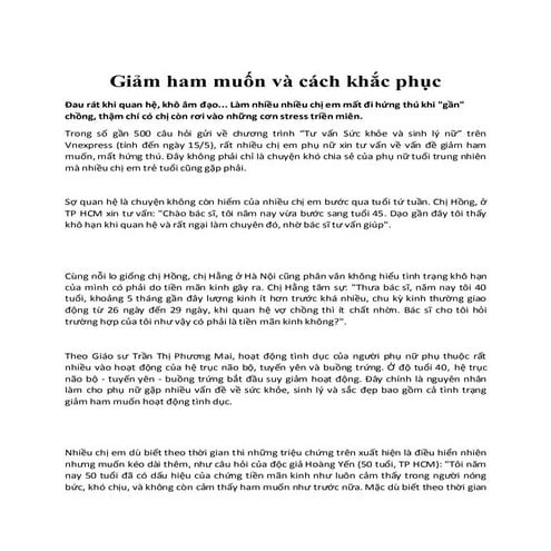 uống thuốc gì chữa giảm ham muốn tình dục tốt nhất