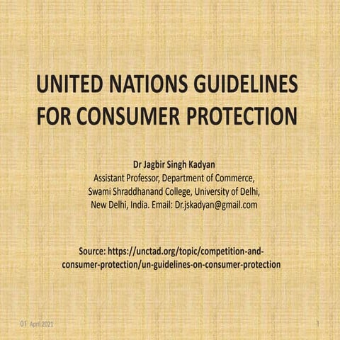 United Nations Guidelines for Consumer Protection 