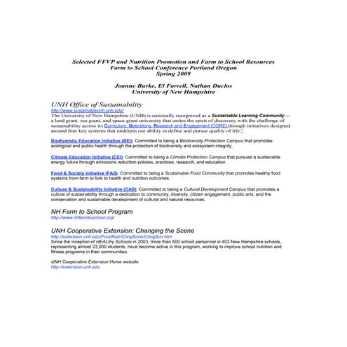 UNH Farm to School Resources