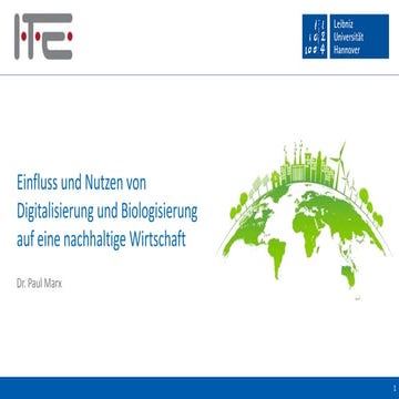 Einfluss und Nutzen von Digitalisierung und Biologisierung auf eine nachhalti...