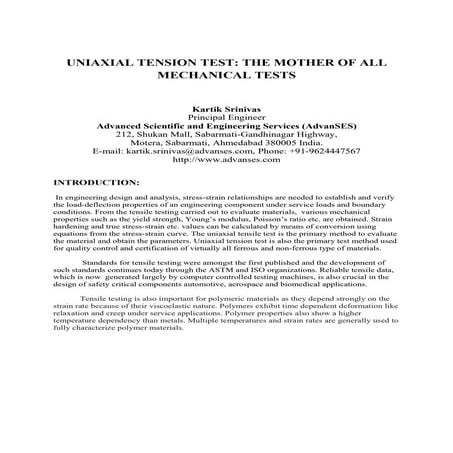 Uniaxial tension test