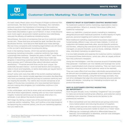 Unica wp customer-centric marketing