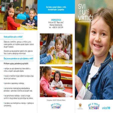 UNICEF Montenegro flyer - Andrijevica