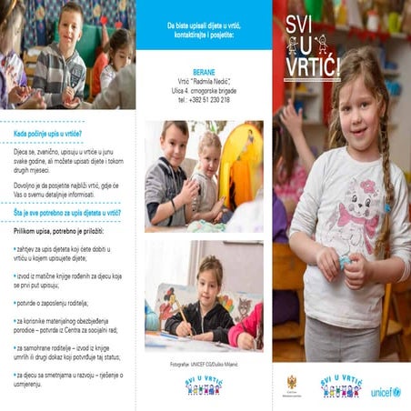 UNICEF Montenegro flyer - Berane