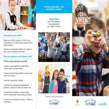 UNICEF Montenegro flyer - Bijelo Polje