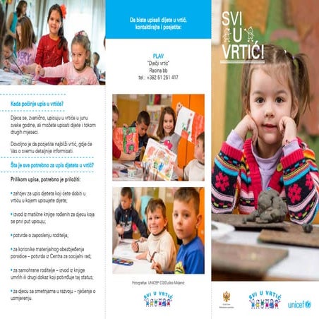UNICEF Montenegro flyer - Plav