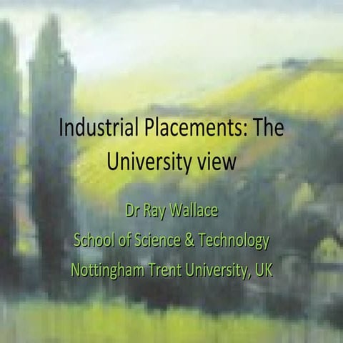 Industrial Placements: The University View
