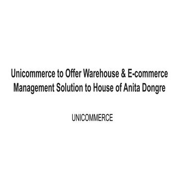 Unicommerce & House of Anita Dongre Partnership