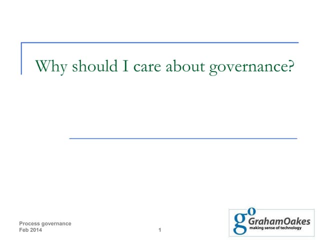 Why should i care about governance