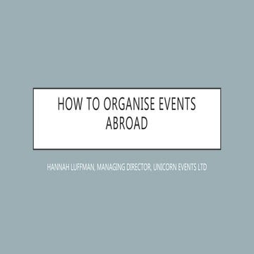 Unicorn events   assist travel conference presentation