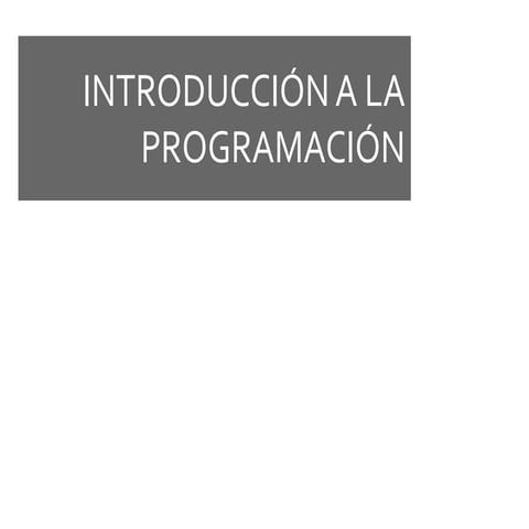Introducción a la programación