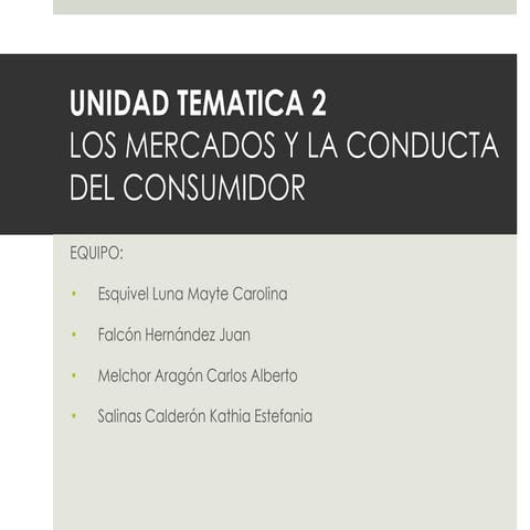 los mercados y la conducta del consumidor