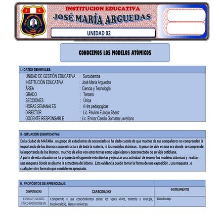 UNIDAD DE APRENDIZAJE 02 DEL GRADO DE TERCERO | DOCX