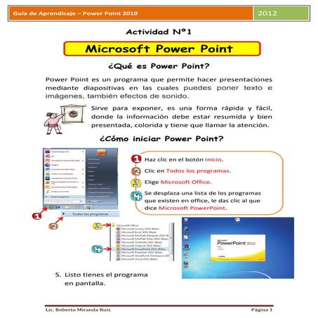 Guia de Aprendizaje - POWERPOINT 2010