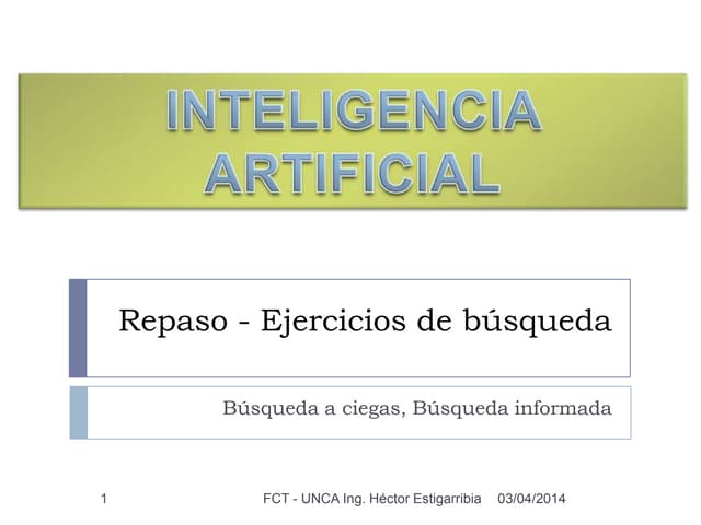 Ejercicios de búsqueda a Ciegas y Búsqueda informada