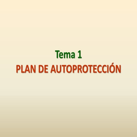 Plan de autoproteccion