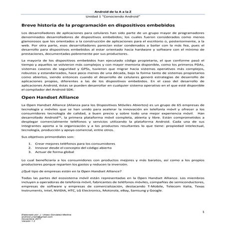 "Android de la A a la Z" -- Unidad 1