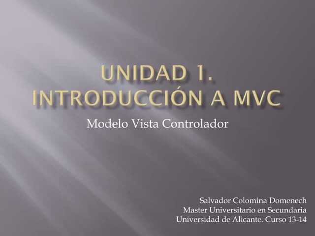Unidad 1 MOOC MVC