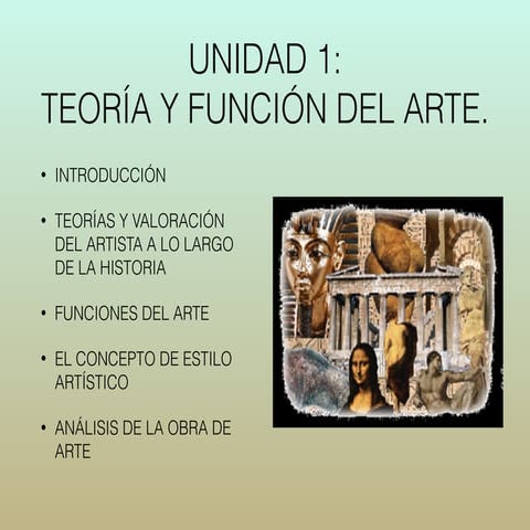 Historia del Arte. Unidad 1