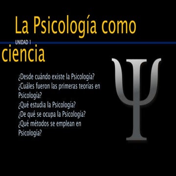 La Psicología como Ciencia