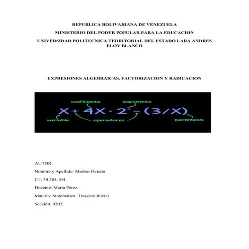 Ejercicios de expresiones algebraicas | DOCX