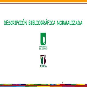 Unidad 1   descripcion bibliografica cidba - grupo 7