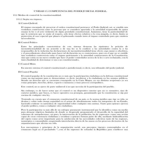 Unidad 13. Competencia del Poder Judicial Federal.