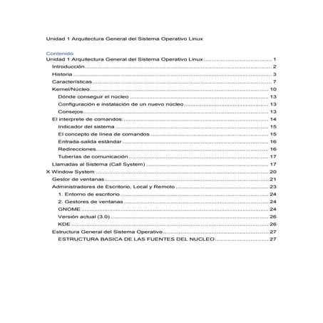 Arquitectura General del Sistema Operativo Linux