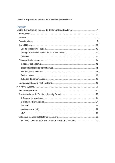 Arquitectura General del Sistema Operativo Linux