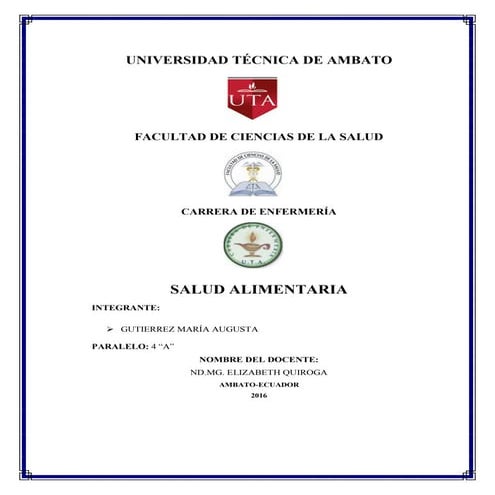 Unidad 1 de salud alimentaria