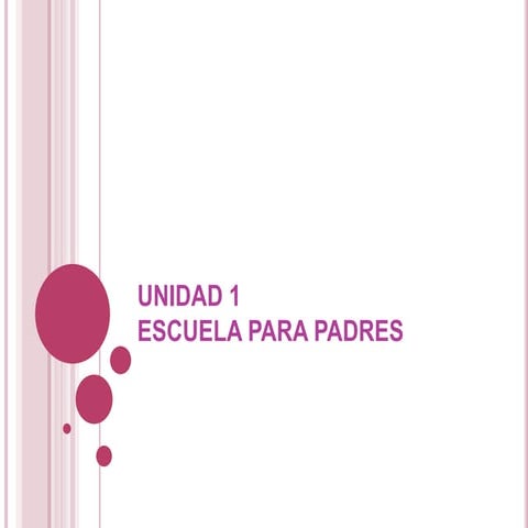 Unidad 1    Escuela para Padres Preescolar Diapositivas