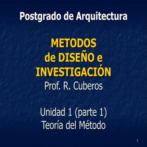 Unidad 1 (Parte 1) Teoría del método