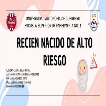 UNIDAD 1 RECIEN NACIDO DE ALTO RIESGO, APGAR | PDF