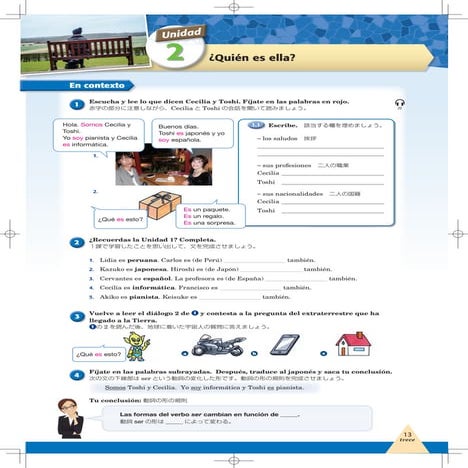 ¡Nos gusta! Gramática para hablar. Unidad 2