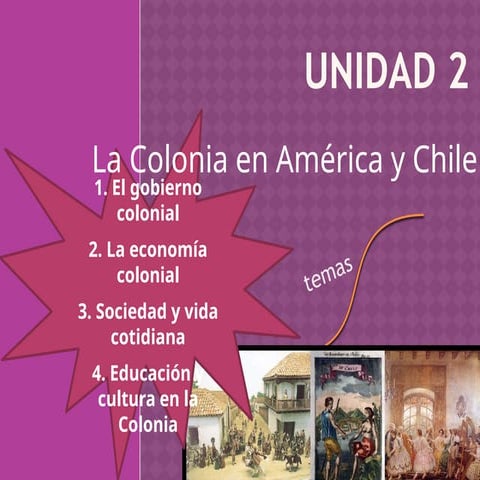 gUIA DE TRABAJO, LA EPOCA COLONIAL EN CHILE | DOC